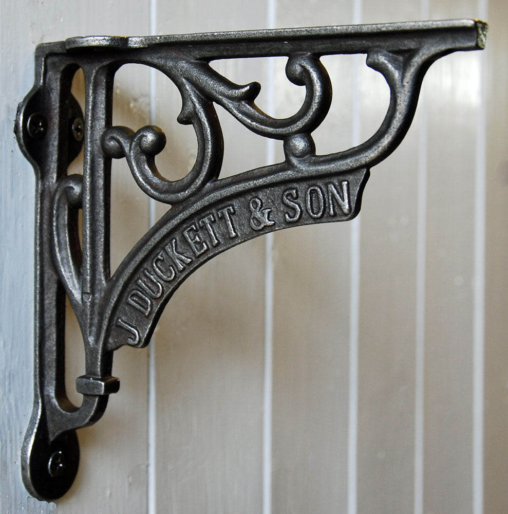 Traditional Ornate Iron Hanging Basket & Shelf Bracket Vintage J