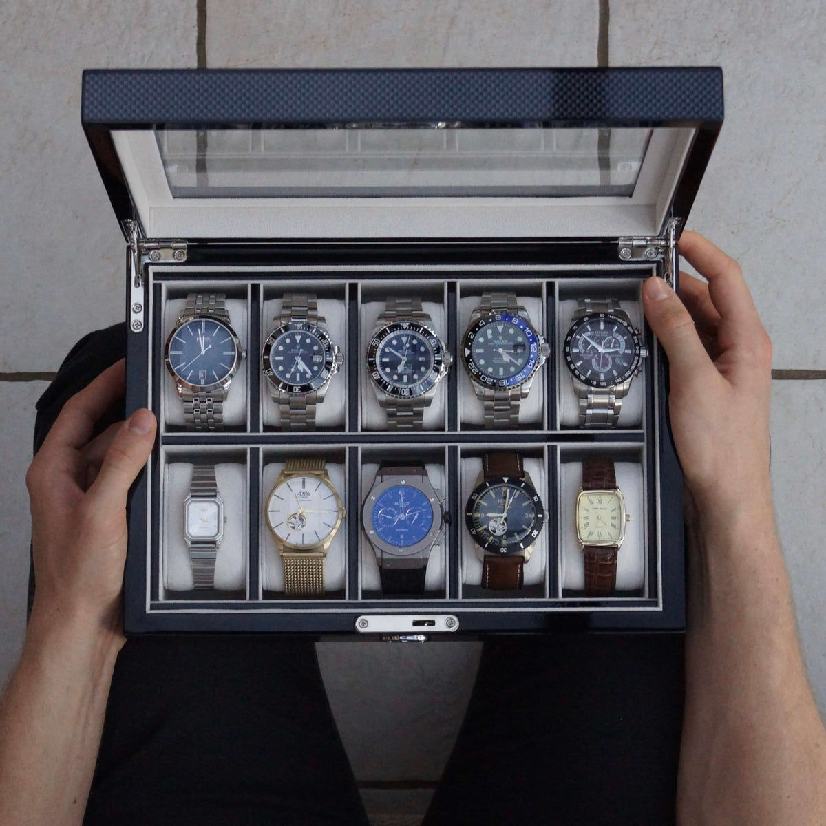 10 Slot Military Watch Box