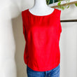 Vintage Jacqueline Ferrar Sleeveless Button Back Silk Blouse Red Size 10