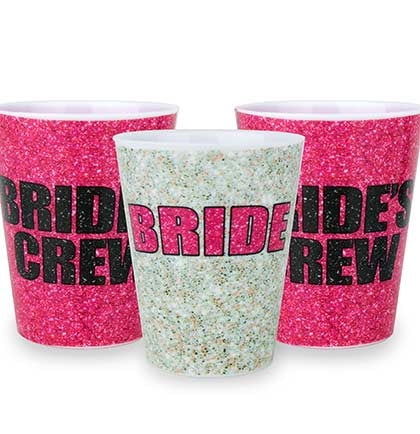 100 PC Bulk Pink Glitter Shot Glass & Cup Kit