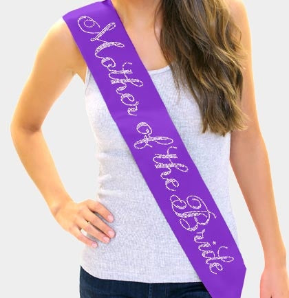 purple bride to be sash