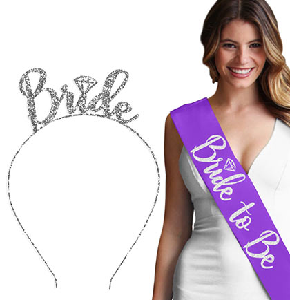 purple bride to be sash