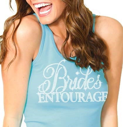 Flirty Bride Rhinestone Racerback Tank Top: Magenta