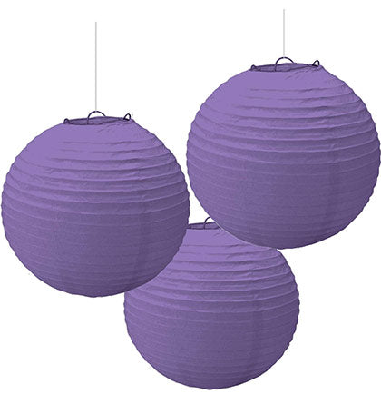 Set of 3 Purple Honeycomb Decorations