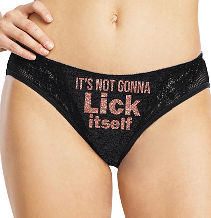 Lick Itself Inset Thong with Sequin Pasties