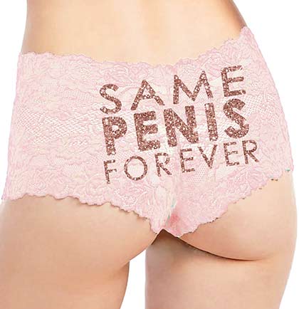 Hot Pink Same Pen*s Forever Lace Thong