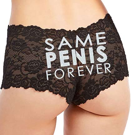 Same Pen*s Forever Hot Pink Light Blue Lace Panty