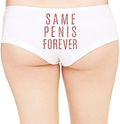 Silver Same Pen*s Forever Lace Inset Thong Panty