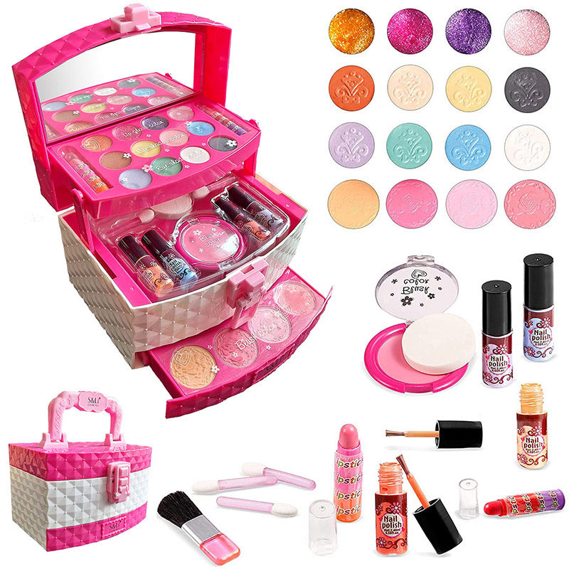 Kids Makeup Kit For Girls, Washable Girls Makeup Kit For Kids - Pink