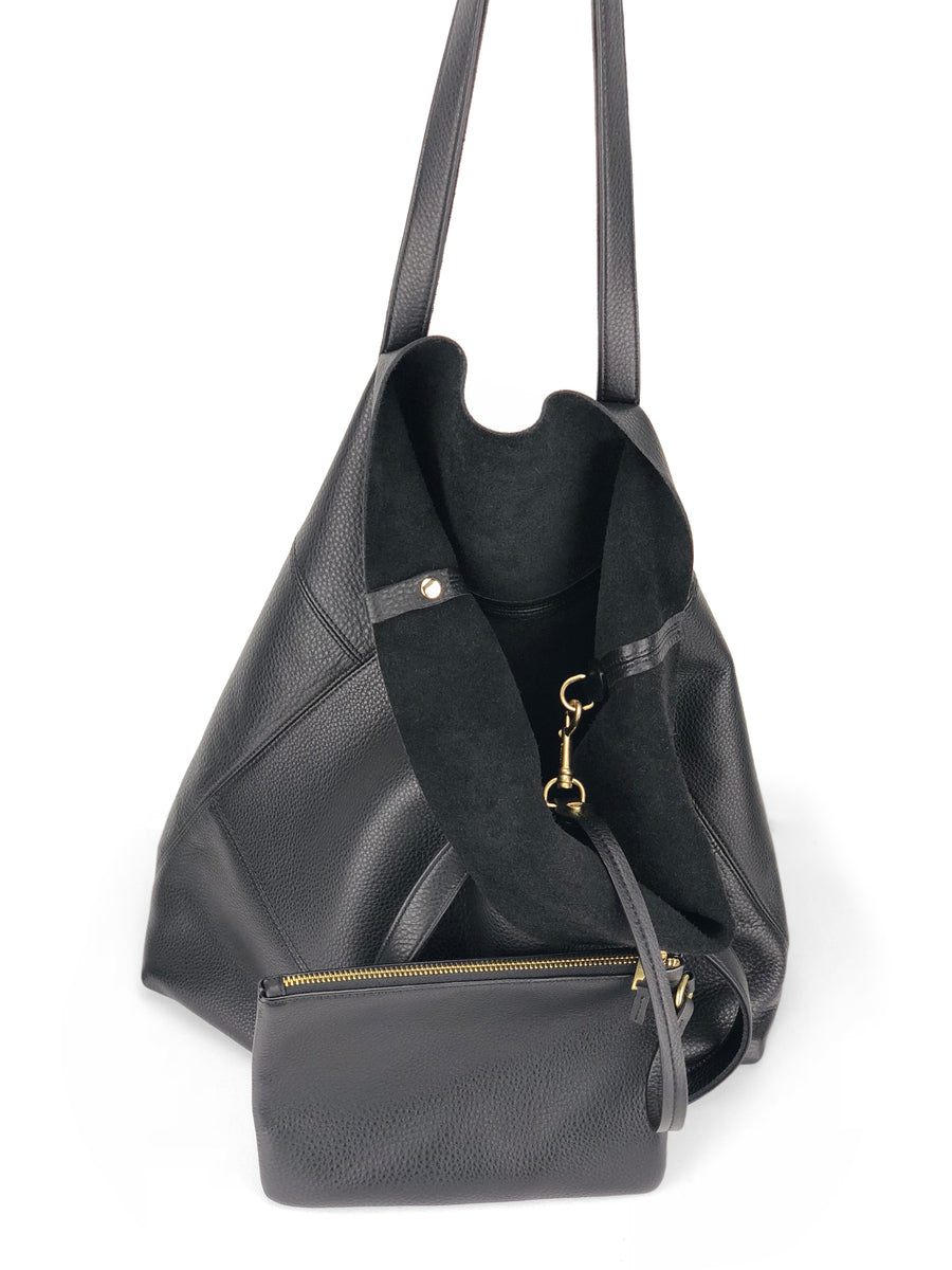 Roamer Leather Shopping Bag Set - Black – Trifine