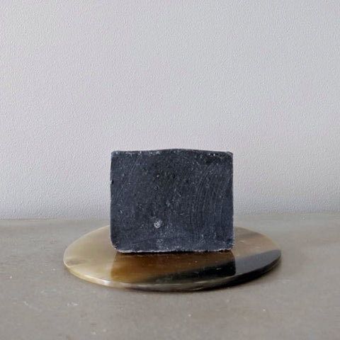 Handmade organic bar soap in charcoal