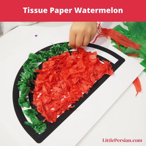 Yalda Tissue Paper Watermelon Craft