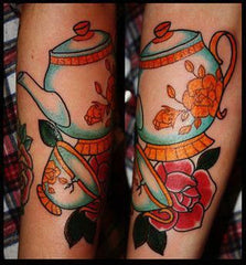 Tatouage Théière et cup la belle et la bete