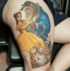 Tatouage XL La belle et la bete