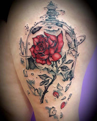 Tatouage la belle et la bete cloche explose