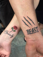 Tatouage Couple la belle et beast