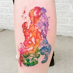 Tatouage Belle et la bete aquarelle