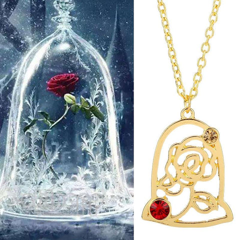 Collier Rose Iconique la Belle et la Bête