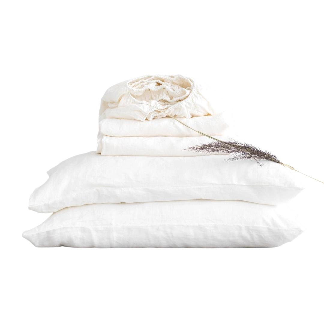 White Linen Sheet Set