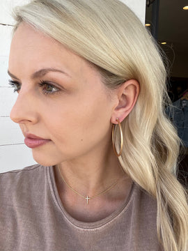 Maddie Matte Hoop Earrings, Gold