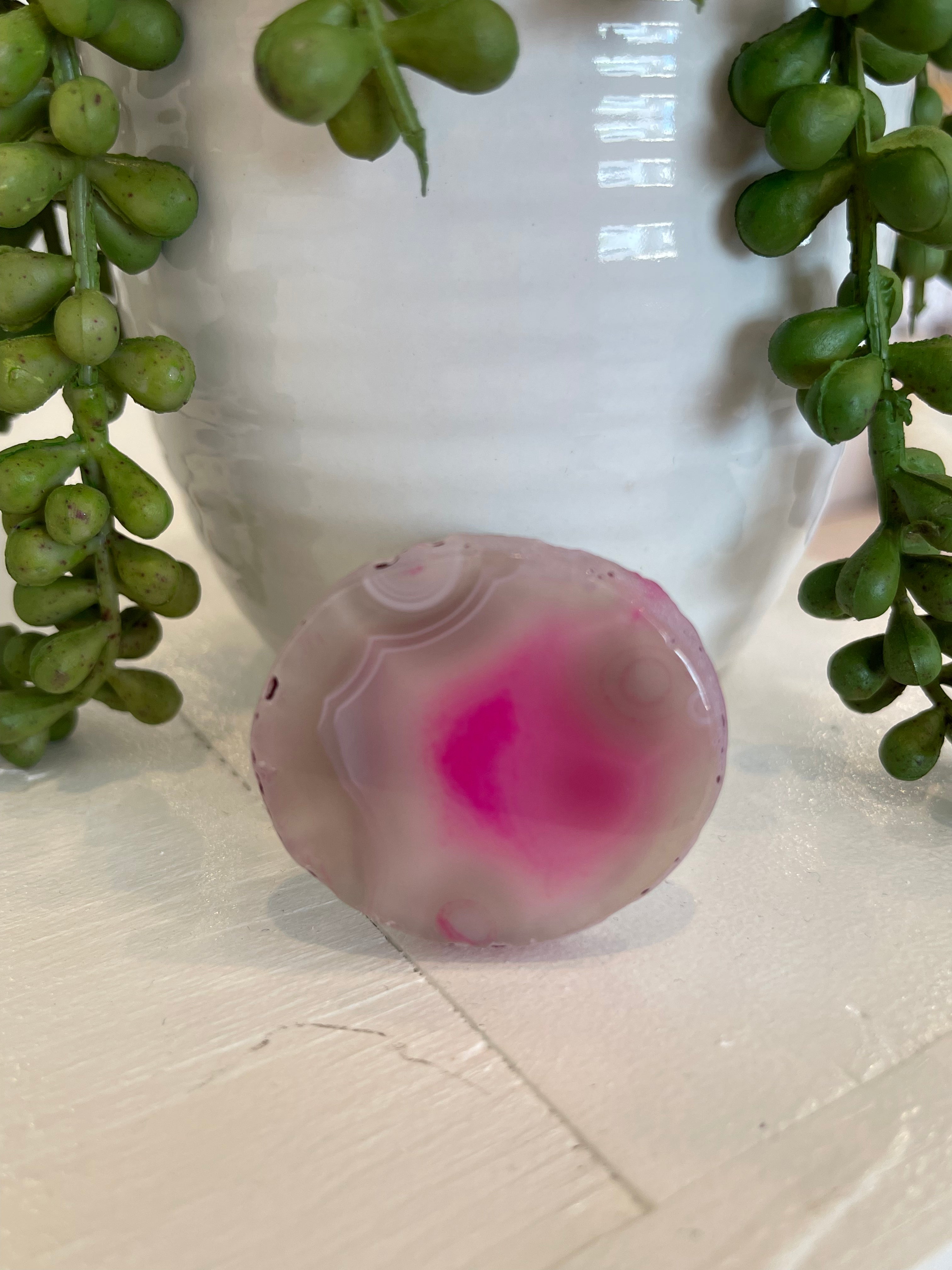 Natural Stone Phone Grip, Pink Agate