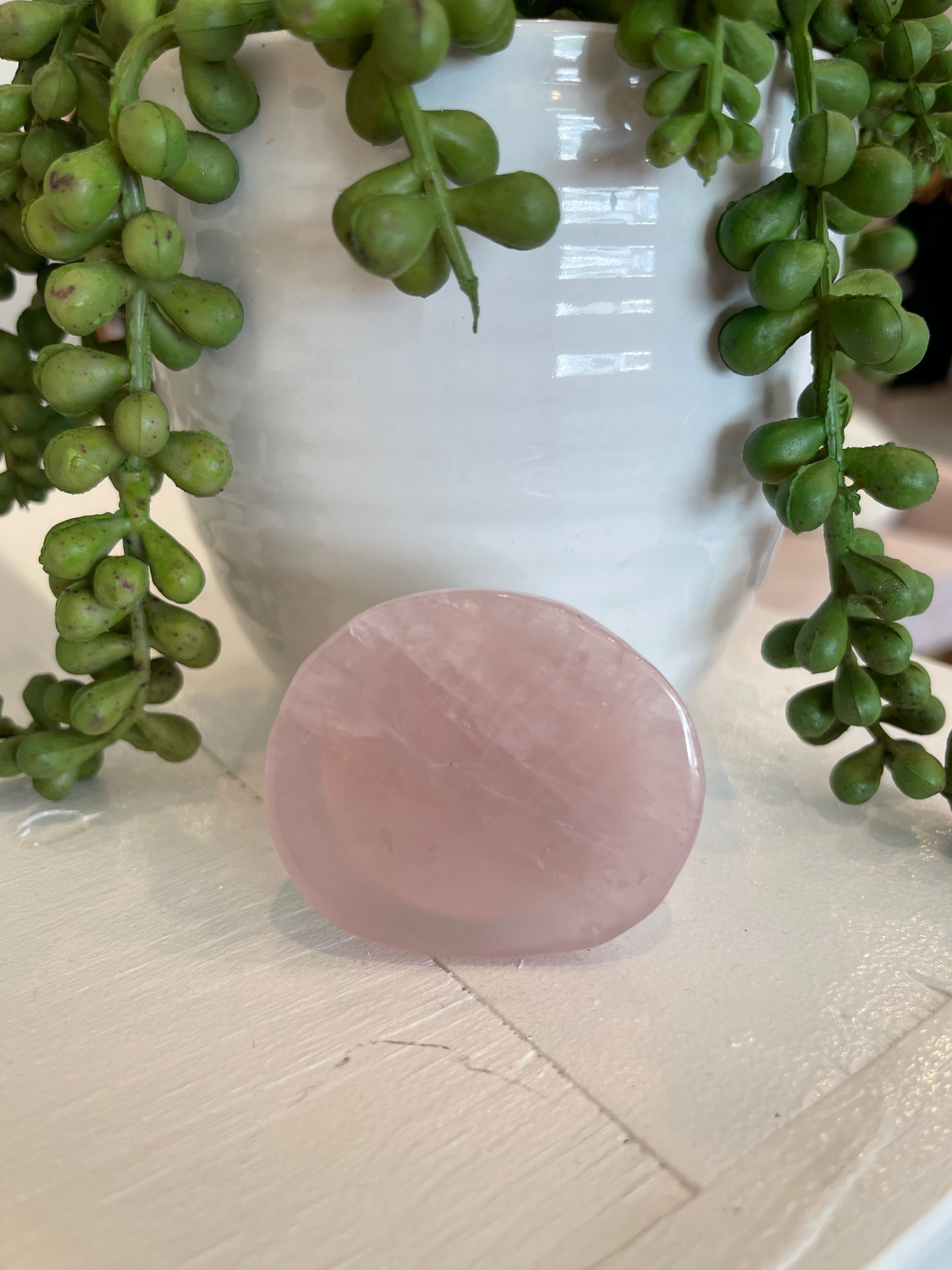 Natural Stone Phone Grip, Pink Crystal