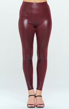 Bordeaux Snake Leggings