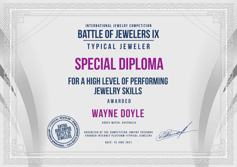International Jewellery Competition - Battle of Jewellers IX - Special Diploma for a High Level of Performing Jewellery Skills
