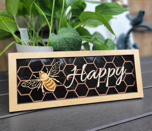 Honeycomb and Bee - Wooden Laser Cut Wall Decoration - Multiple