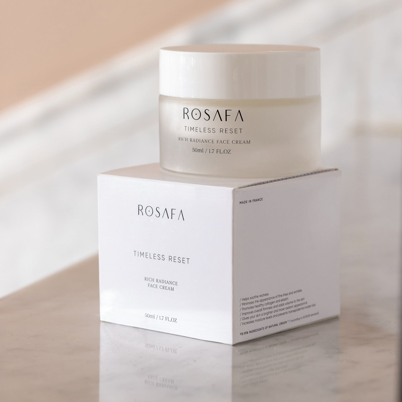 Rosafa skincare timeless reset rich radiance face cream