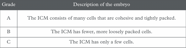 Inner cell mass quality for embryo grading on day 5