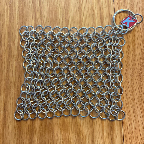 Steel Chainmail Scrubber Reusable Cast Iron Pan Cleaner for Zero