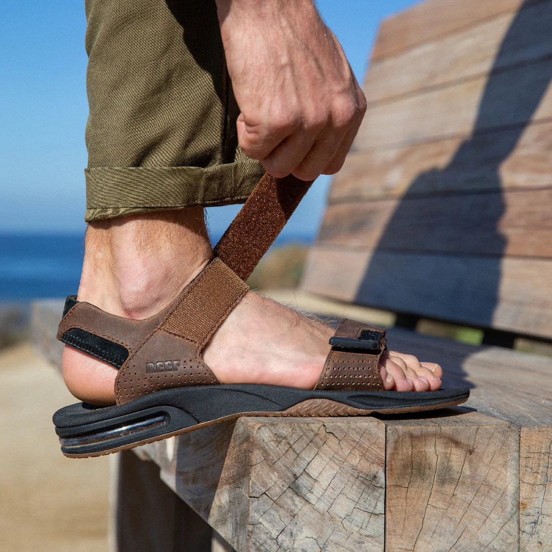 REEF FANNING BAJA LE SANDAL - Black Brown - - de mar - chanclas - calzado – FREESTYLE LLORET