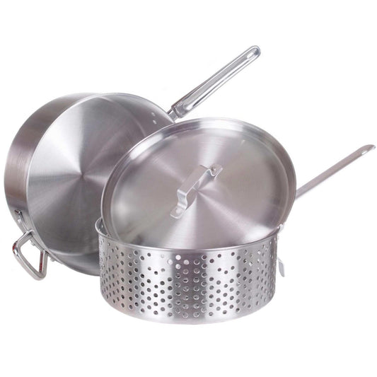 Bayou Classic 10-quart Stainless Steel Lidded Kitchen Deep Frying Pot With  Handles, Fry Perforated Basket, And Thermometer, Silver : Target