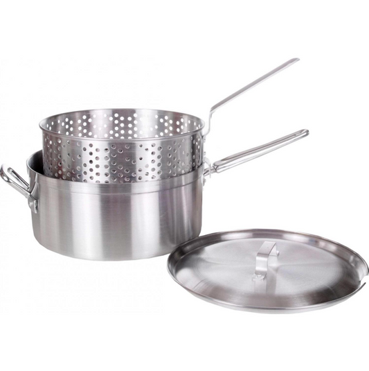 Bayou Classic 14 Quart Stainless Steel Fry Pot w/ Lid & Basket (1150)