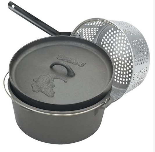 Bayou Classic 14-qt Stainless Fry Pot with Lid, Basket