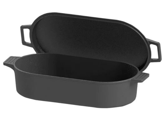 12-qt Oval Roaster w/ Lid, Cast Iron Cookware