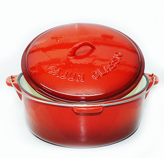 Enamel Coated Dutch Oven with Lid, Red, 9 quart – Richard's Kitchen Store