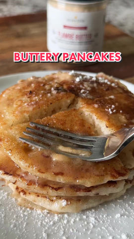 image of pancakes on plate with butter