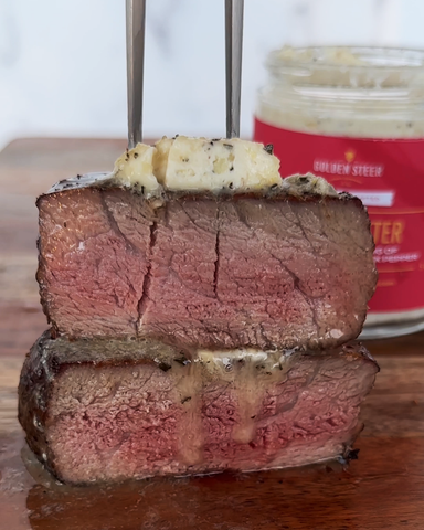 Image of filet mignon with Prime Butter by @socialsami