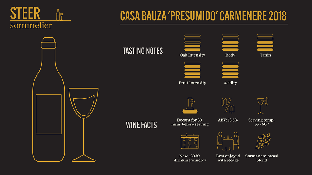 Casa bauza "presumido" carmenere 2018