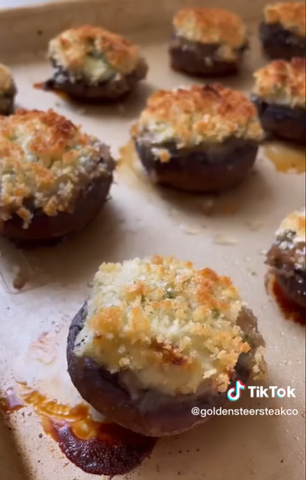 image of crab stuffed mushrooms on a plate