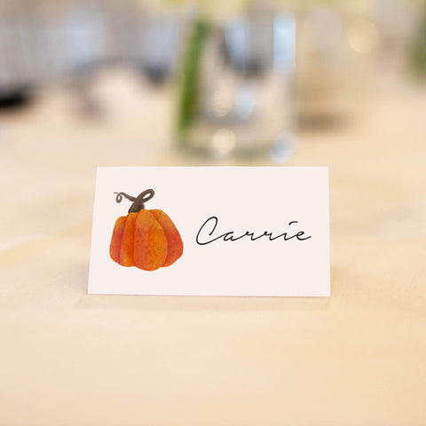 free pumpkin printable place cards thanksgiving