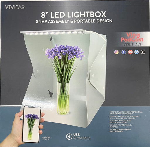 Vivitar 8 Inch Snap Assembly Portable Lightbox for Product