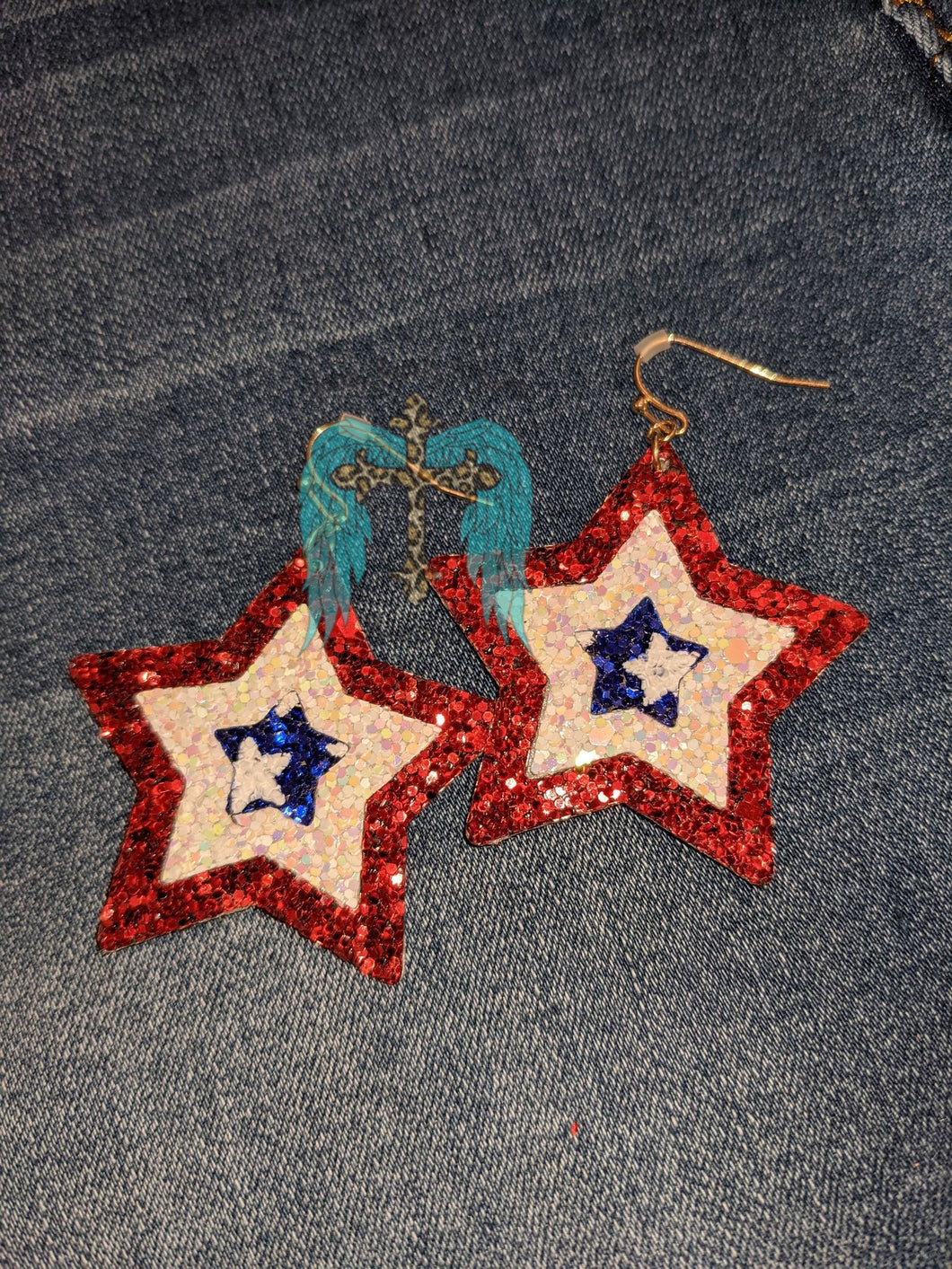 Red White & Blue Star Earrings