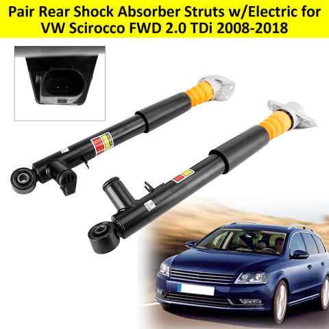 VW Scirocco FWD 2.0 TDi 2008-2018 Pair Rear Shock Absorber Struts w/Electric for 1K0512010H 1K0512009H