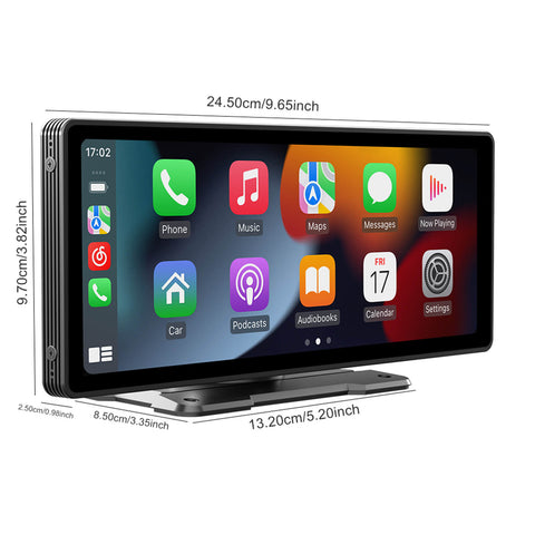 10.26" Wireless Carplay Bluetooth Stereo Radio FM Car MP5 Player + 4 LED Camera