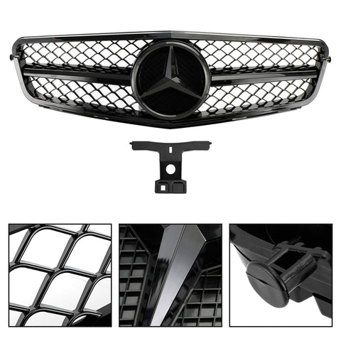 2008-2014 Benz W204 Classe C C63 Style Grille de calandre noire brillante générique