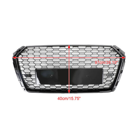 2017-2019 Audi A4/S4 B9 RS4-stijl Honingraatgaas Hex Grille Grill Zwart