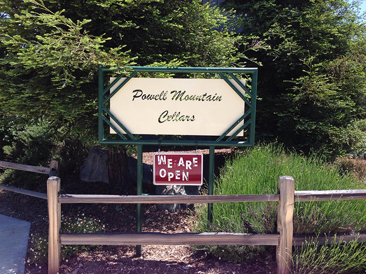 Powell Mountain Cellars sign